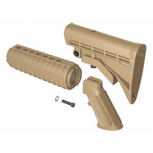 TACTICAL INTENT - FLAT DARK EARTH AR15 M4 QD ENHANCED BUTTSTOCK, HANDGUARD AND A2 GRIP FURNITURE KIT